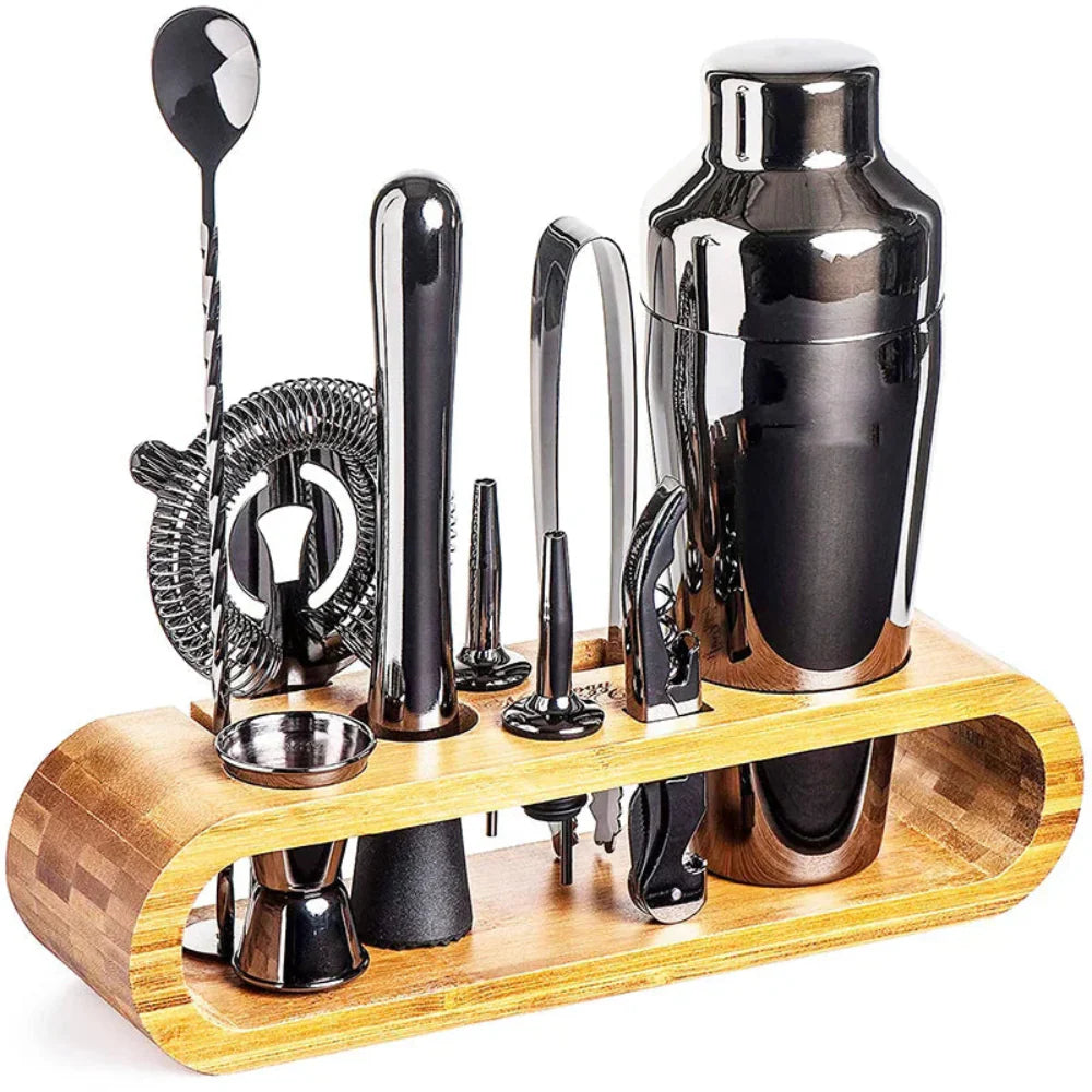 10-Piece Stainless Steel Cocktail Shaker Set with Bar Tools and Display Stand – Elegant Mixology Bar Set for Home Entertaining 8