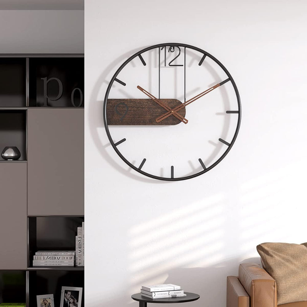 Modern Metal Wall Clock with Minimalist Design – 40 cm Silent Quartz Timepiece 5