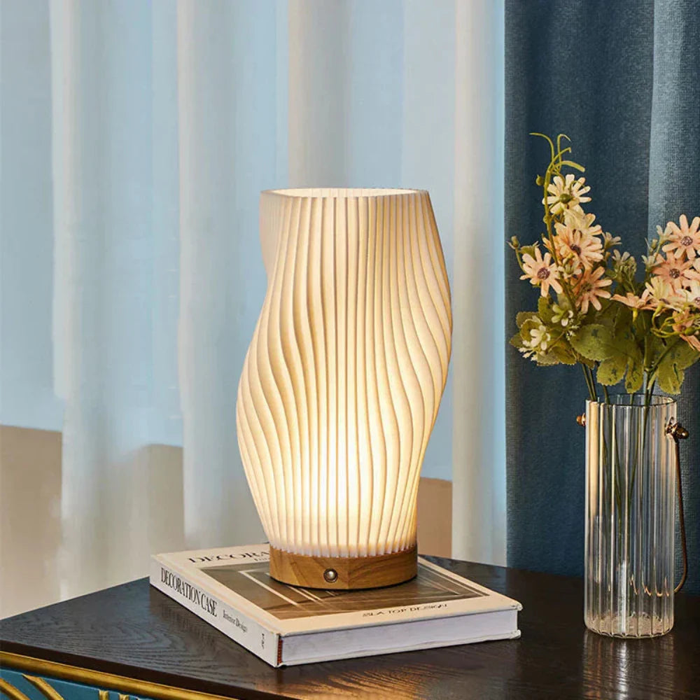 Modern Wave Table Lamp with Adjustable Brightness – Sculptural LED Light for Home and Office 4