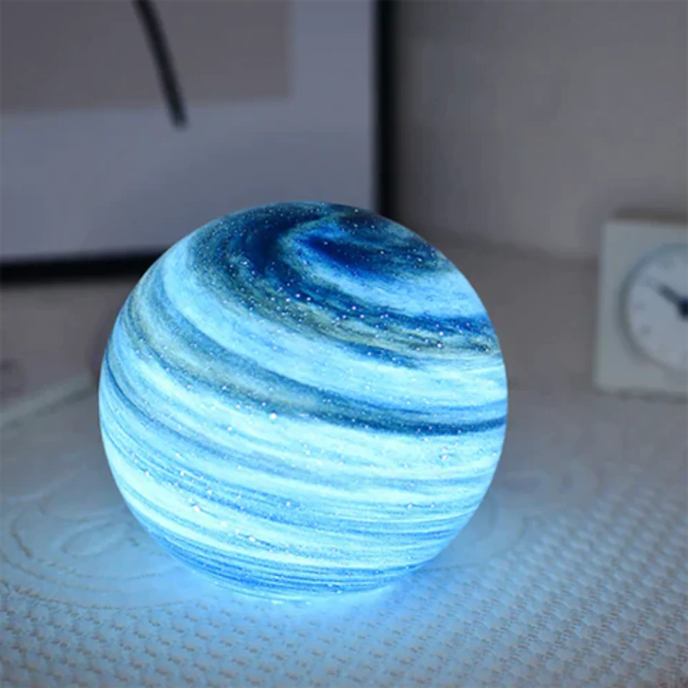 Elegant Glass Moon Lamp with 16 LED Colors – USB Powered Decorative Lighting for Home and Meditation 2