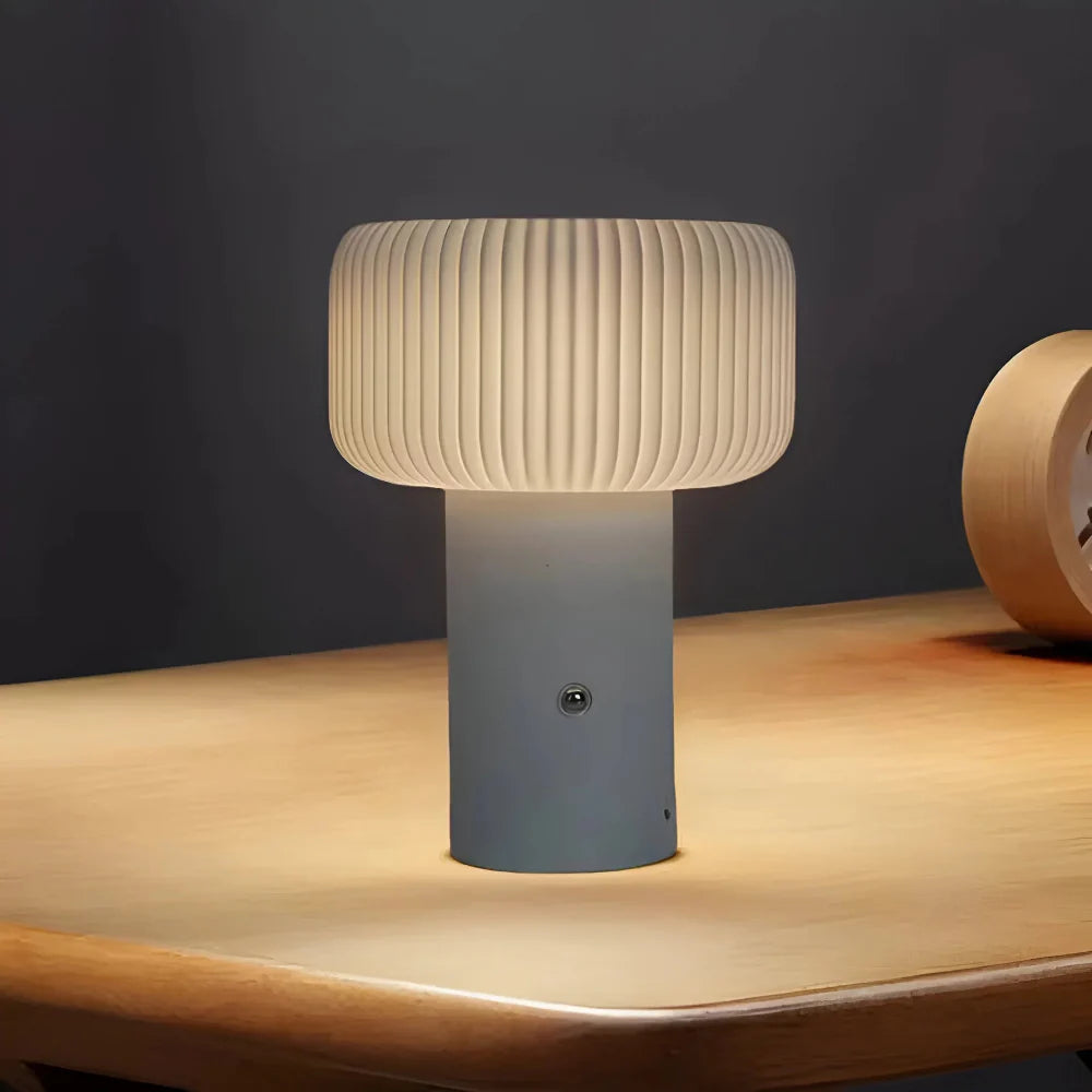 Touch-Controlled Mushroom Table Lamp with Dimmable LED – Portable Scandinavian Design 3