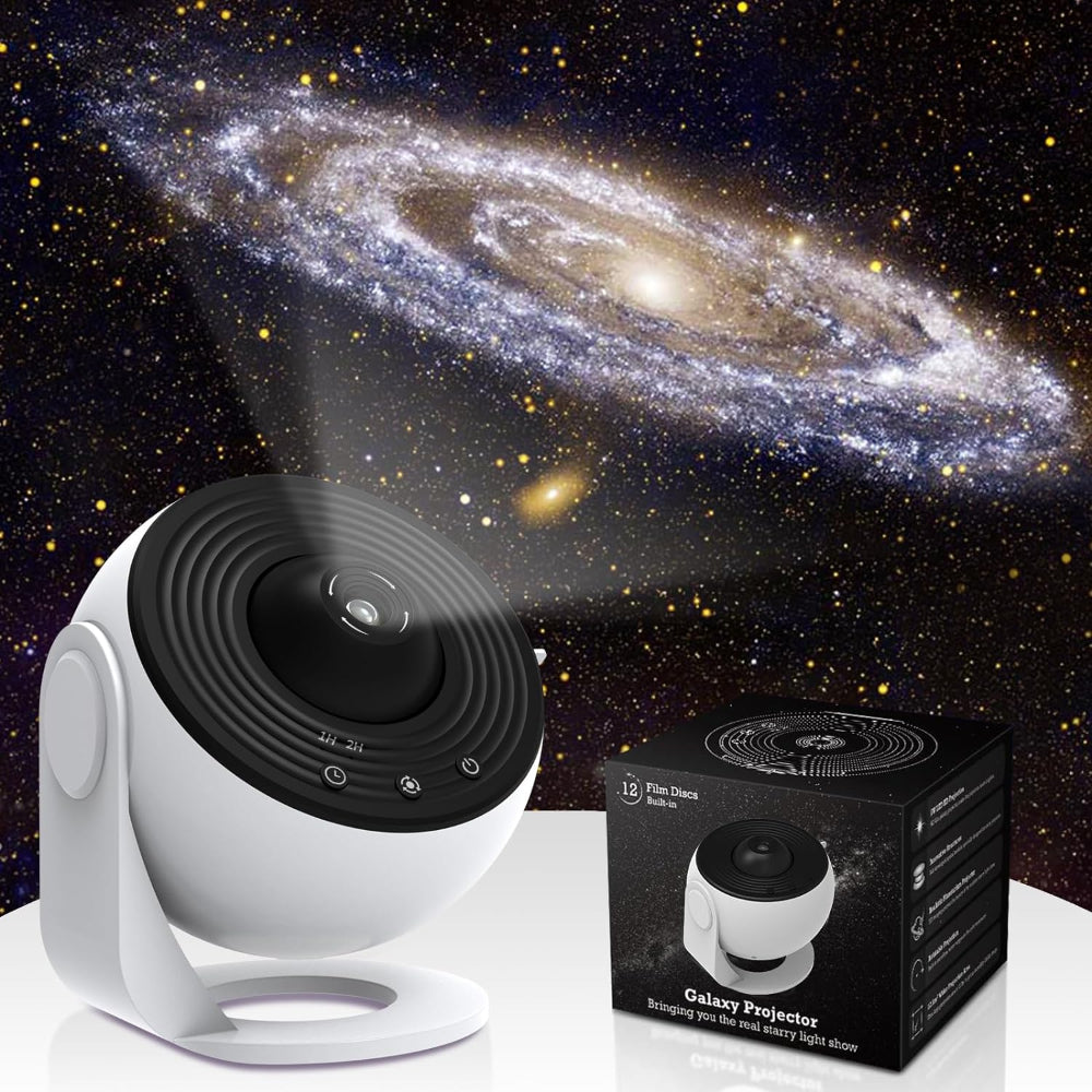 360° Galaxy Projector with 12 HD Discs and Adjustable Focus for Relaxation and Sleep – Home Planetarium Projector 10