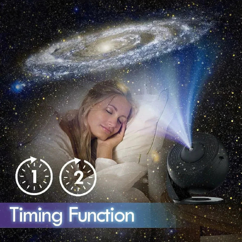 360° Galaxy Projector with 12 HD Discs and Adjustable Focus for Relaxation and Sleep – Home Planetarium Projector 4