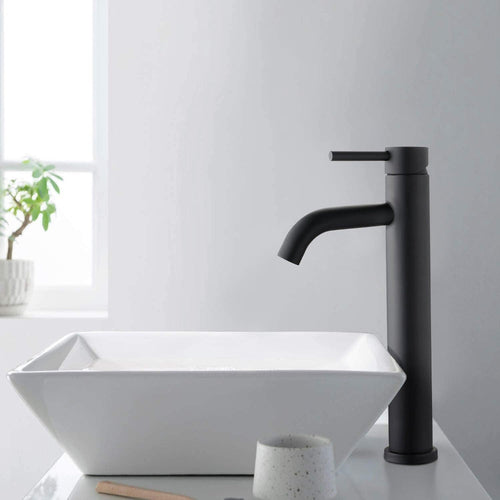 Modern Matte Black Cold Water Faucet for Sink – Minimalist Design with Durable Stainless Steel Construction 1