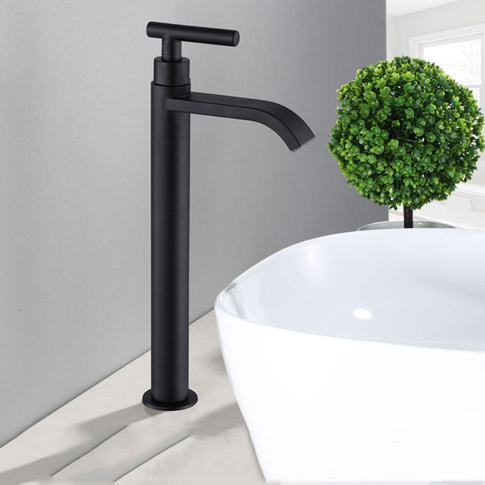 Modern Matte Black Cold Water Faucet for Sink – Minimalist Design with Durable Stainless Steel Construction 2