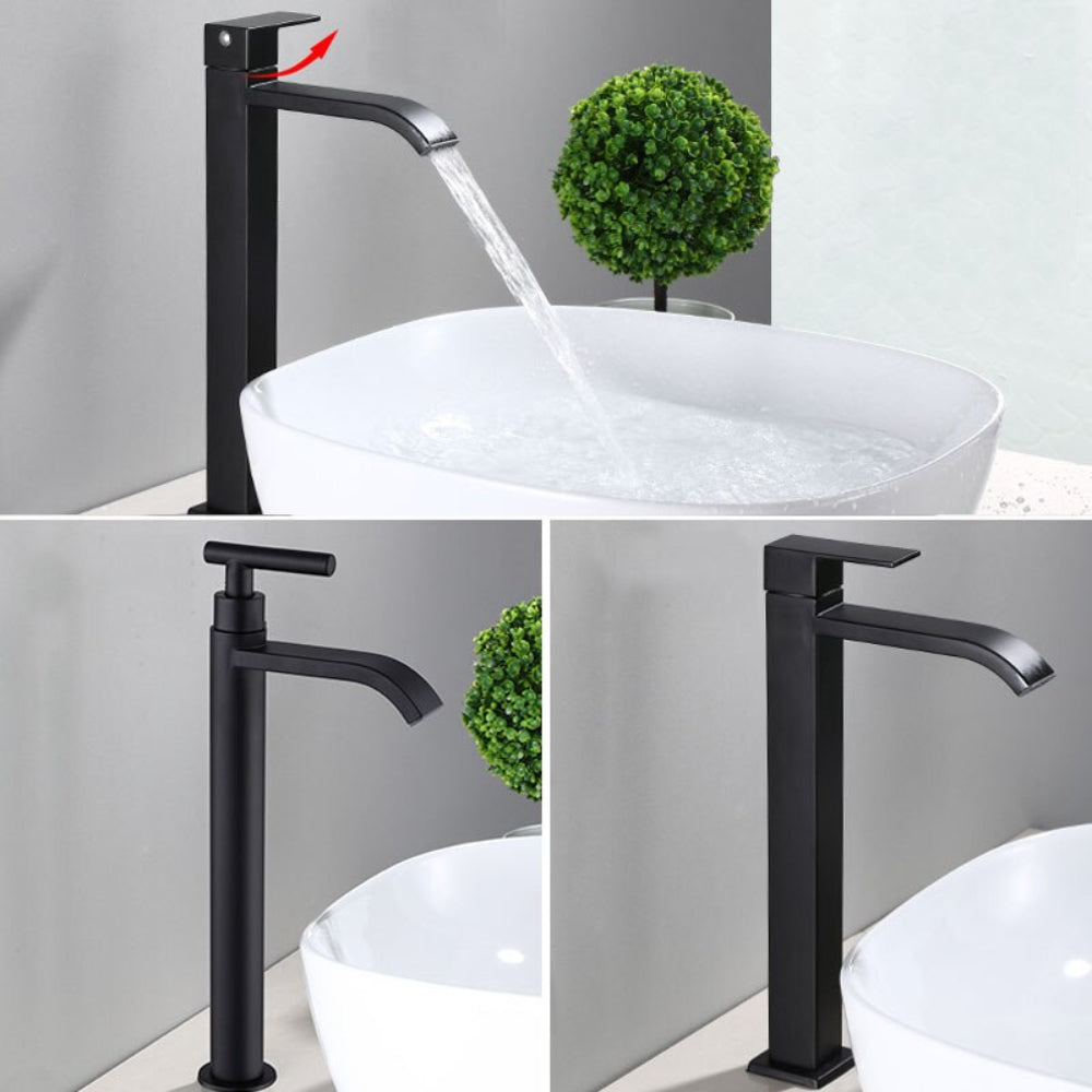 Modern Matte Black Cold Water Faucet for Sink – Minimalist Design with Durable Stainless Steel Construction 3