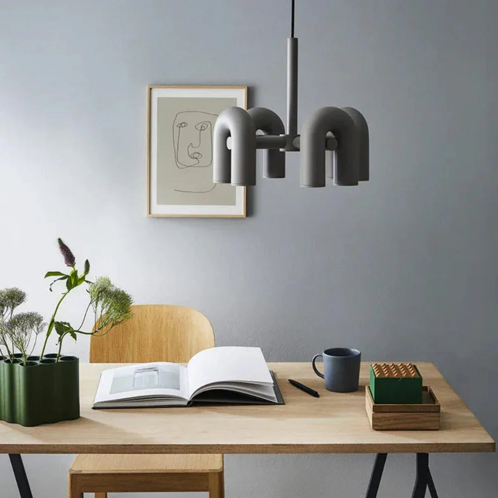 Scandinavian U-Shaped Pendant Light with Adjustable Suspension – Warm White LED Lighting 2