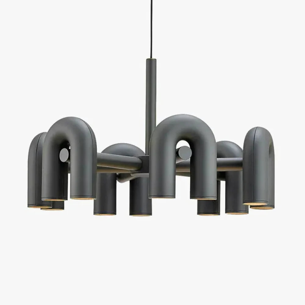 Scandinavian U-Shaped Pendant Light with Adjustable Suspension – Warm White LED Lighting 8