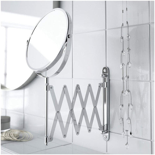 Wall-Mounted Mirror with 2.5x Magnification and Extendable Arm – Stainless Steel Bathroom Accessory 1