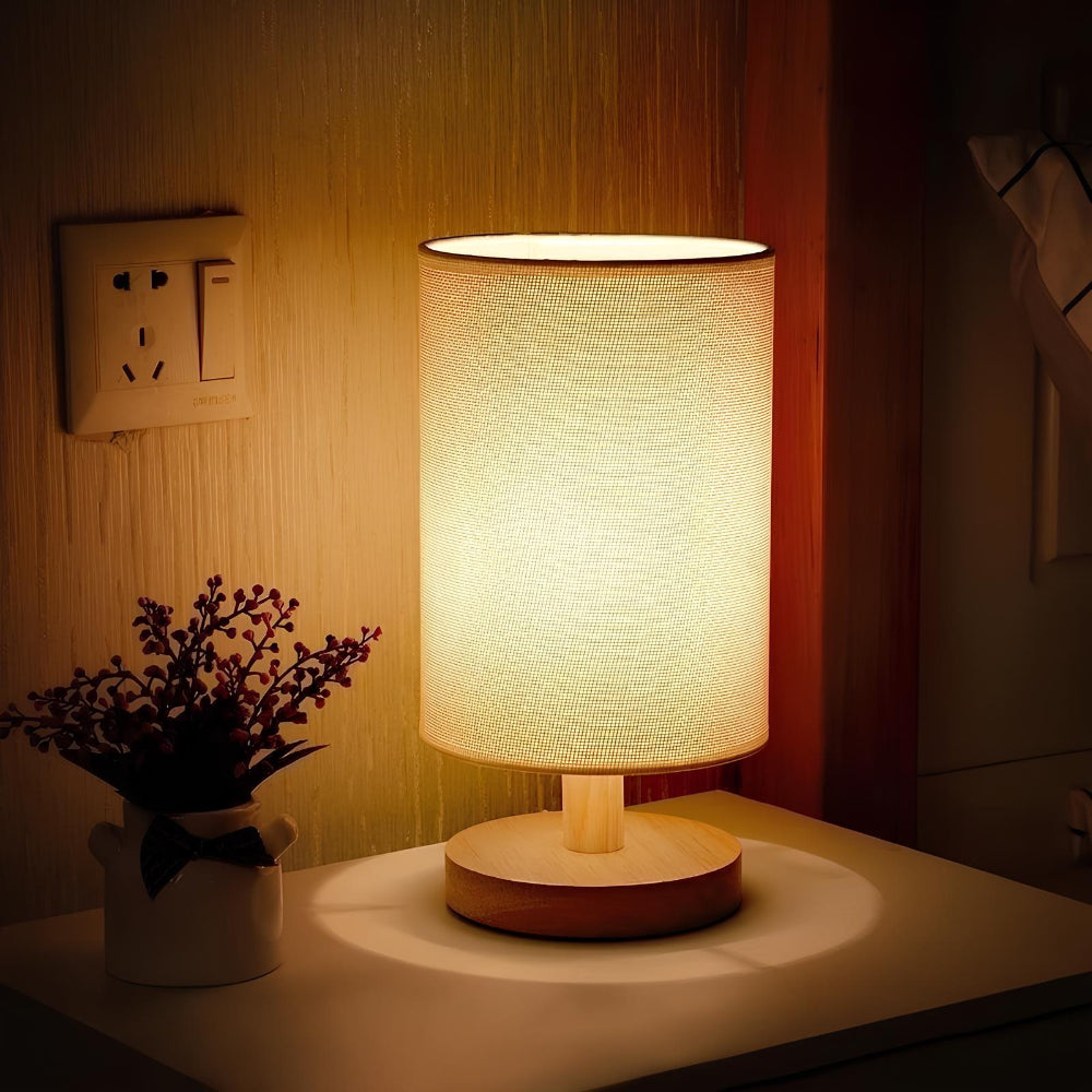 Organic Glow Lamp – Modern Wooden Nightstand Lamp with Dimmable Lighting and Remote Control 3