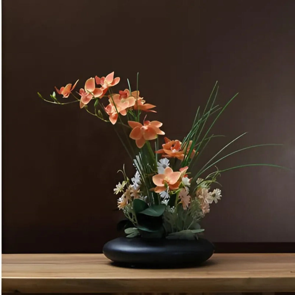 Elegant Ceramic Dove Vase with Artificial Orchids – Modern Floral Home Decor 2