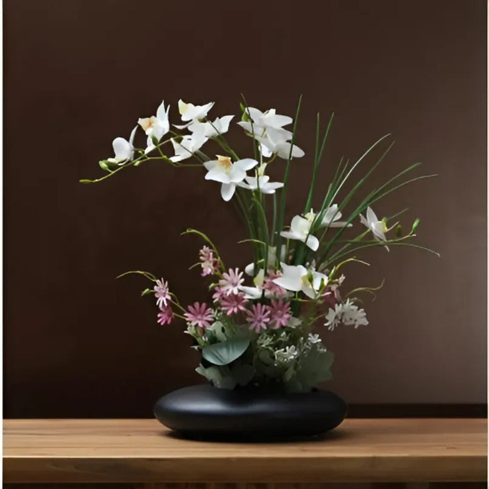 Elegant Ceramic Dove Vase with Artificial Orchids – Modern Floral Home Decor 3