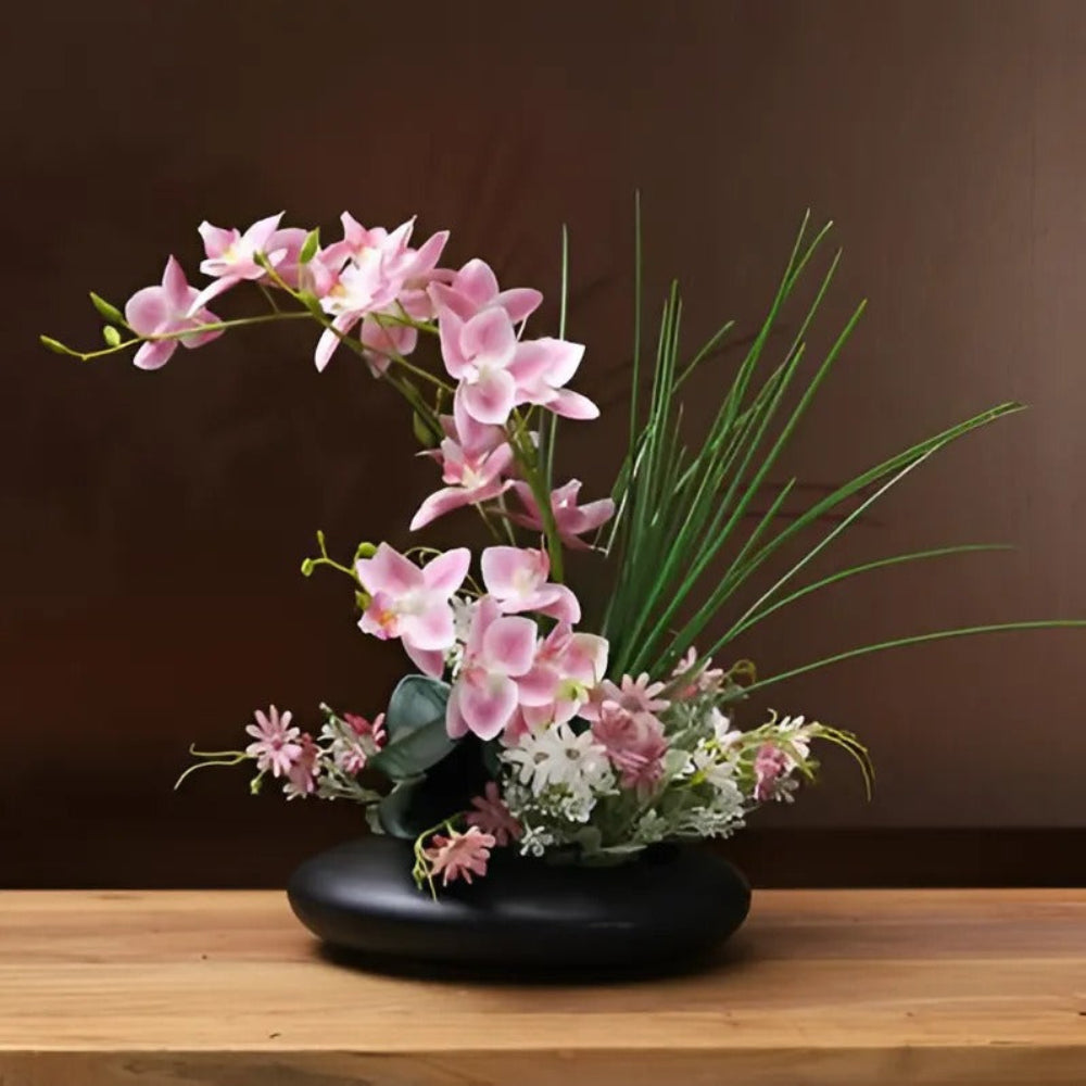 Elegant Ceramic Dove Vase with Artificial Orchids – Modern Floral Home Decor 6