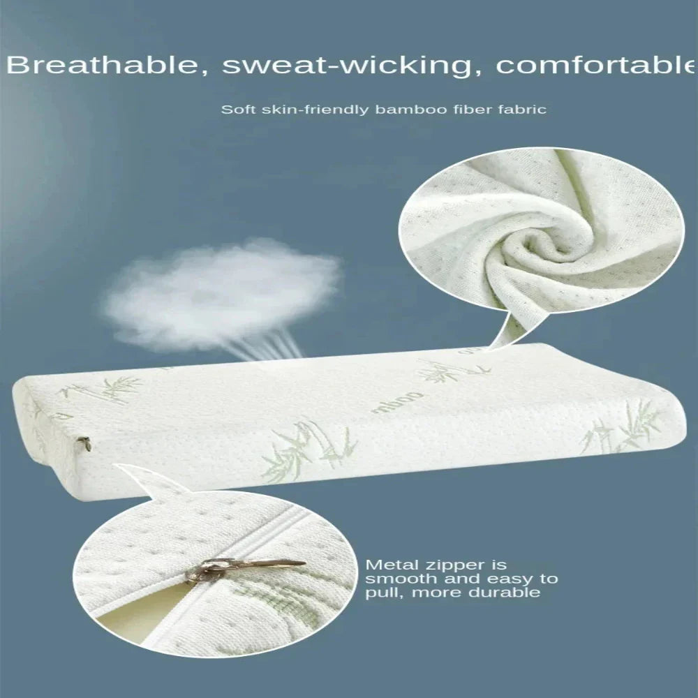 Orthopedic Memory Foam Pillow with Bamboo Cover – Ergonomic Support for All Sleep Positions 11