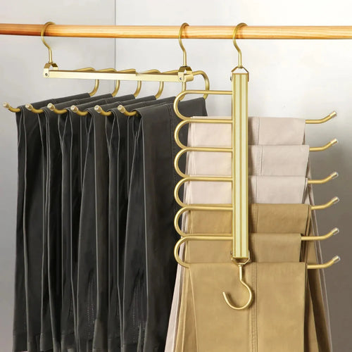 Space-Saving 6-Tier Pants Hanger – Durable Metal Design for Organizing Clothes 1