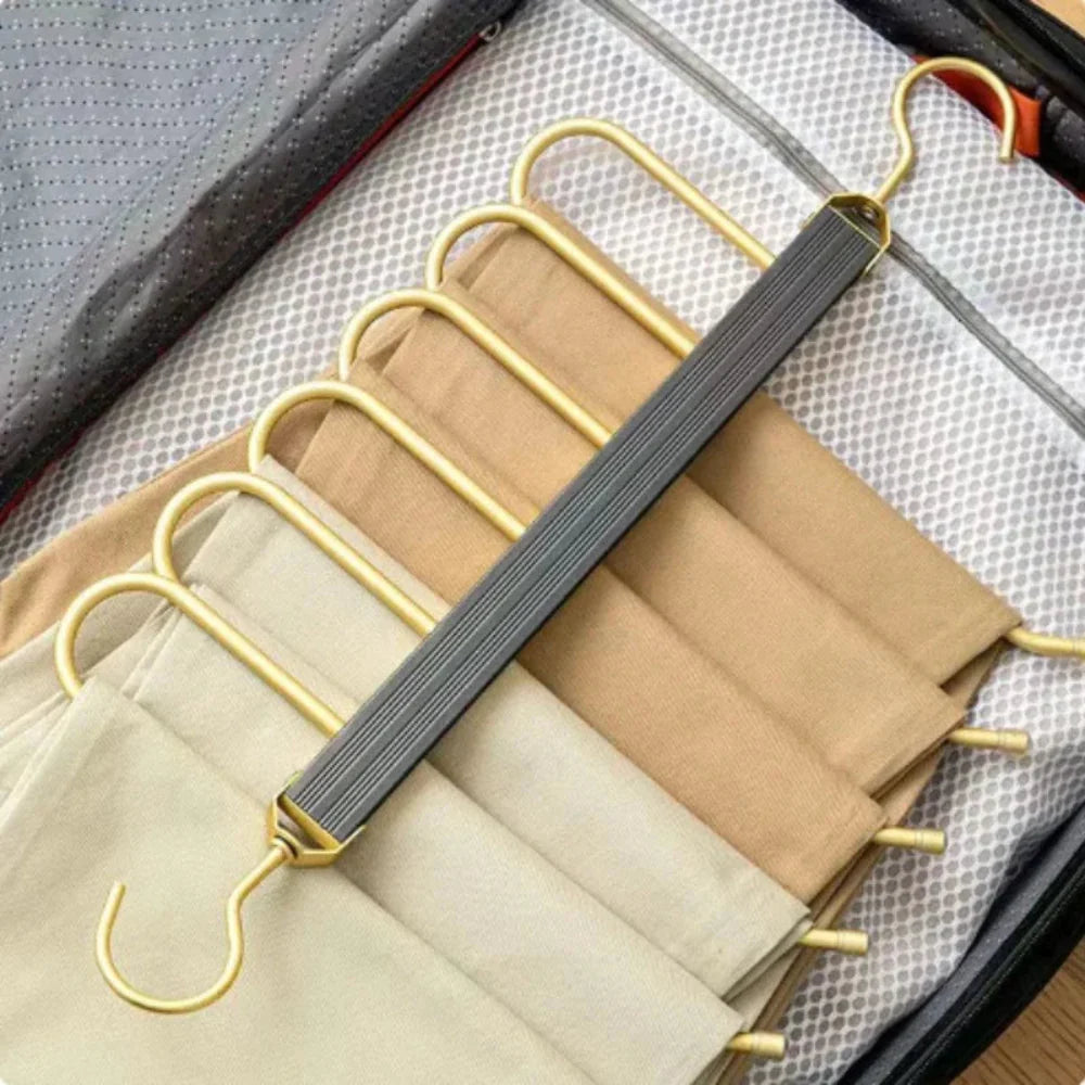 Space-Saving 6-Tier Pants Hanger – Durable Metal Design for Organizing Clothes 7