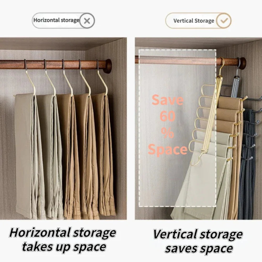 Space-Saving 6-Tier Pants Hanger – Durable Metal Design for Organizing Clothes 8