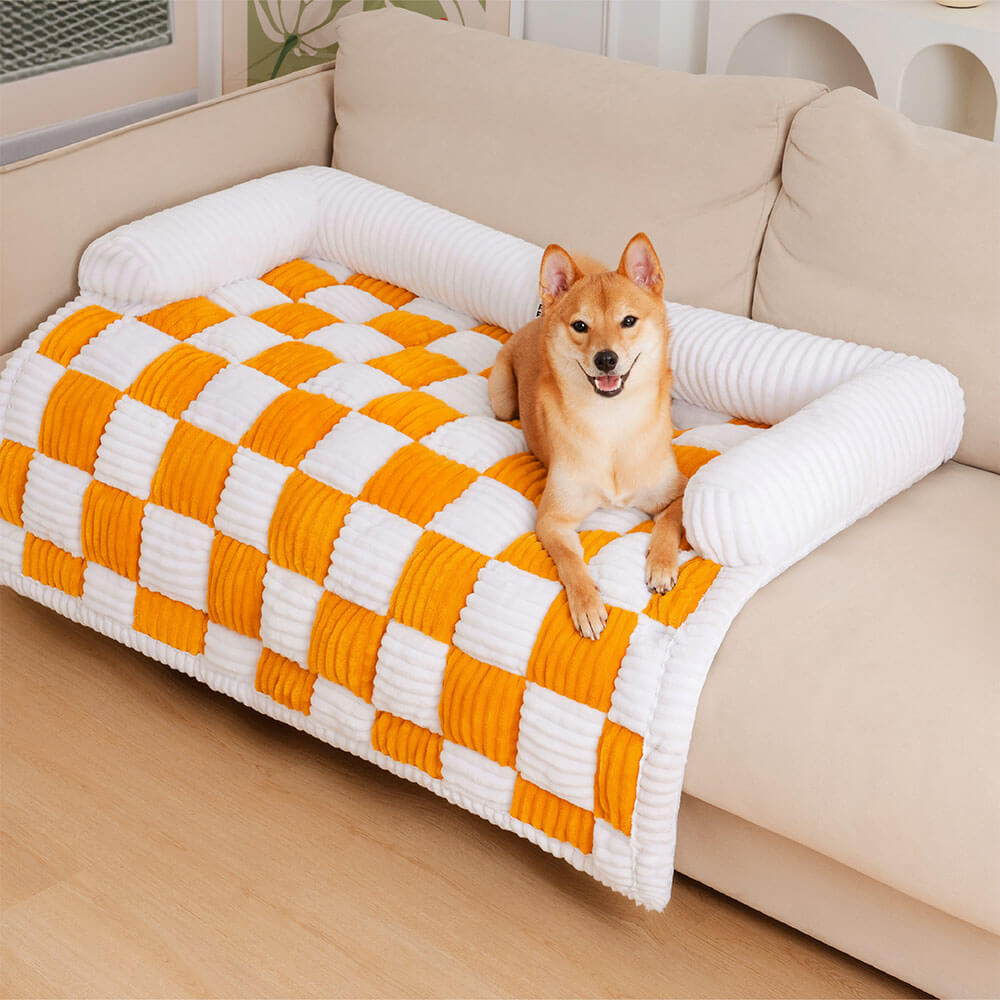 Plush Dog Blanket for Couch with Soft Raised Edge - Machine Washable, Non-Slip, Ultimate Comfort for Dogs and Cats 2