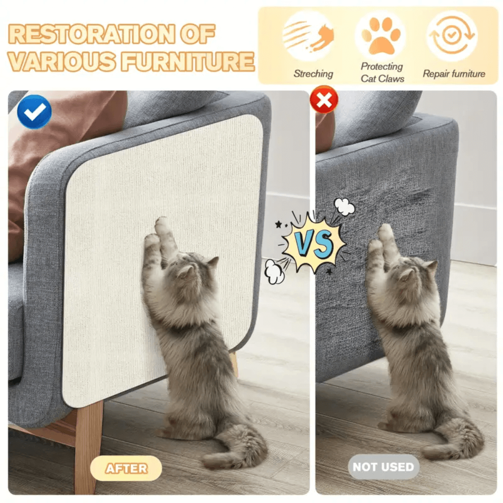 Durable Cat Scratching Mat - Multi-Functional Cat Scratch Pad and Rug for Furniture Protection and Play, Lightweight and Easy to Store 3