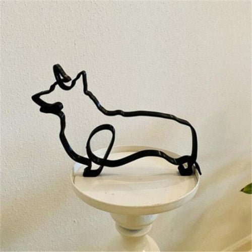 Iron Cat and Dog Silhouettes – Minimalist Pet Figurines for Home Decor 1