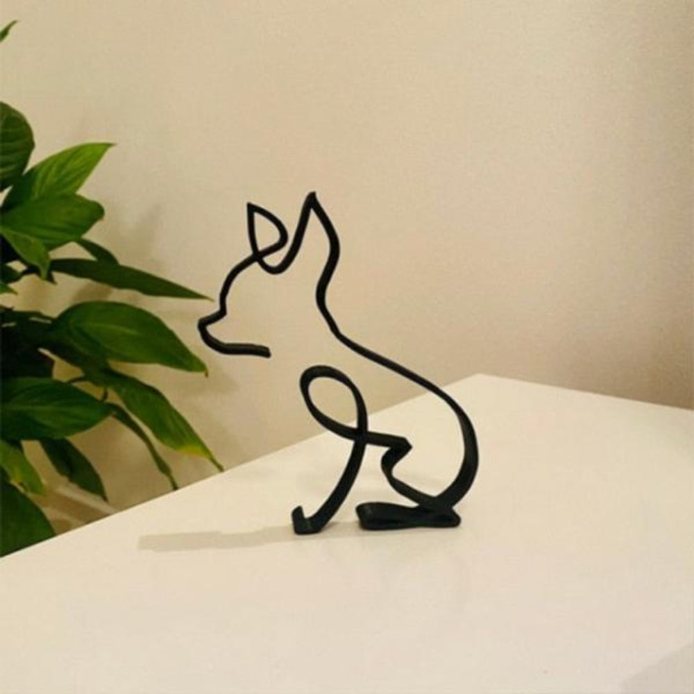 Iron Cat and Dog Silhouettes – Minimalist Pet Figurines for Home Decor 3
