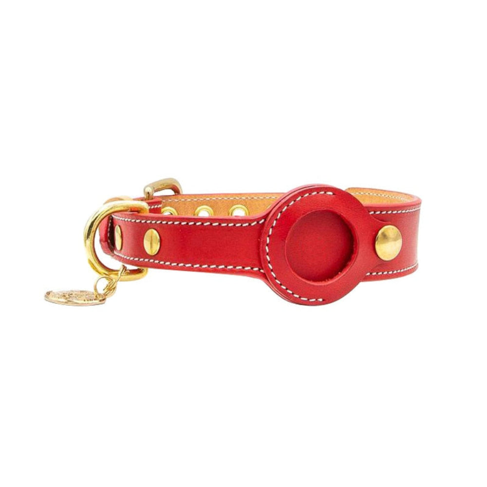 Stylish Leather Dog Collar with Real-Time Apple AirTag Tracking – Durable and Comfortable 4