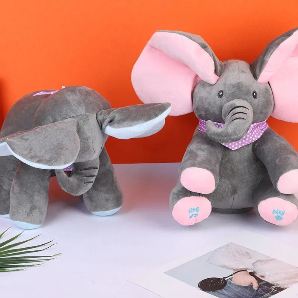 Interactive Peek-a-Boo Elephant Plush Toy – Soft Baby-Friendly Stuffed Animal with Singing and Flapping Ears 2