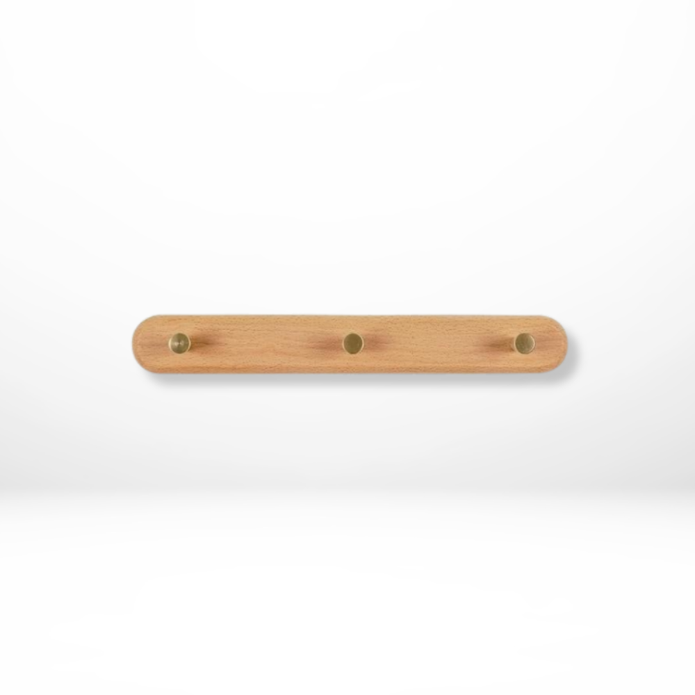 Platzsparende Wandhaken - Holz- und Messingausführung