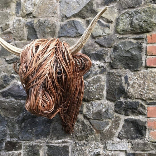 Roanley - Handgefertigte Hochlandkuh Wandskulptur