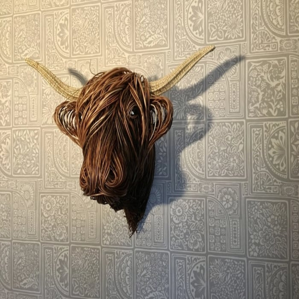 Roanley - Handgefertigte Hochlandkuh Wandskulptur
