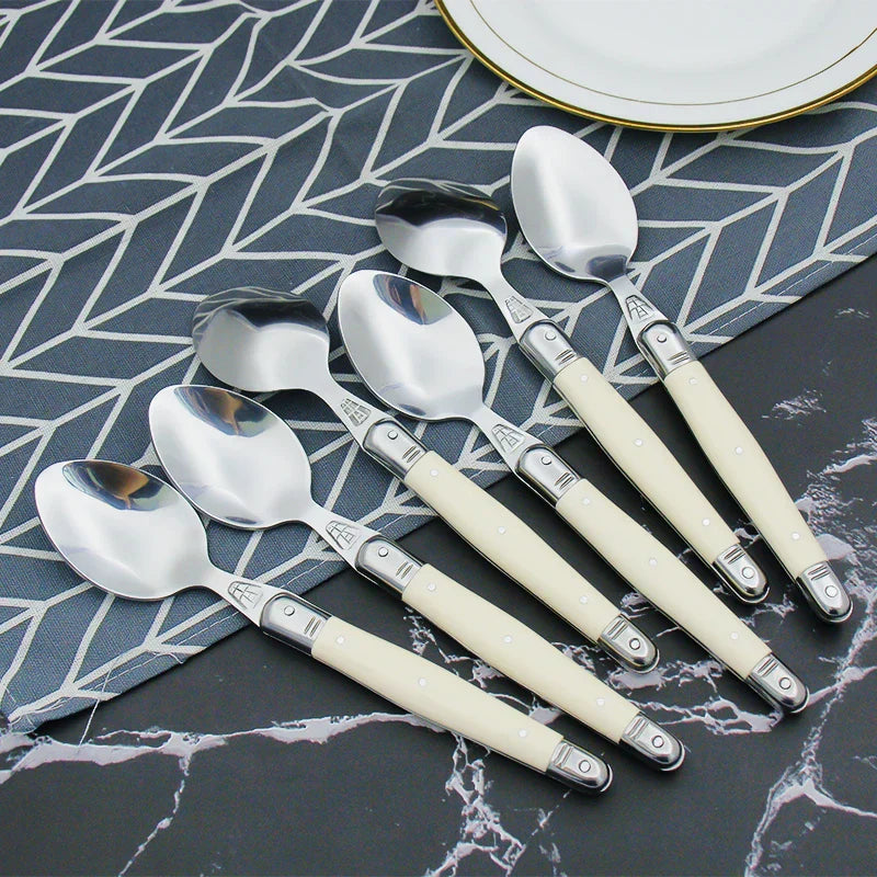 Timeless Laguiole Cutlery Set with Ivory Handles – 304 Stainless Steel, Elegant Dining Experience 18