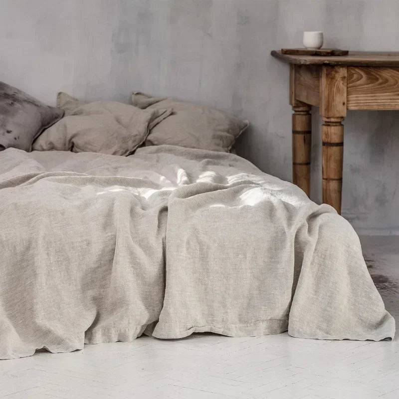 100% Linen Bed Sheet - Breathable, Moisture-Wicking, and Temperature-Regulating for Cozy Sleep 13