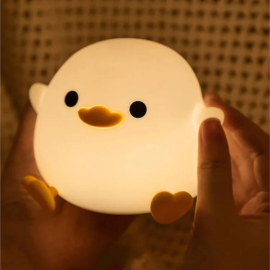 Rechargeable Silicone Duck Night Light with Touch Control and Timer – Warm LED for Kids' Room 2