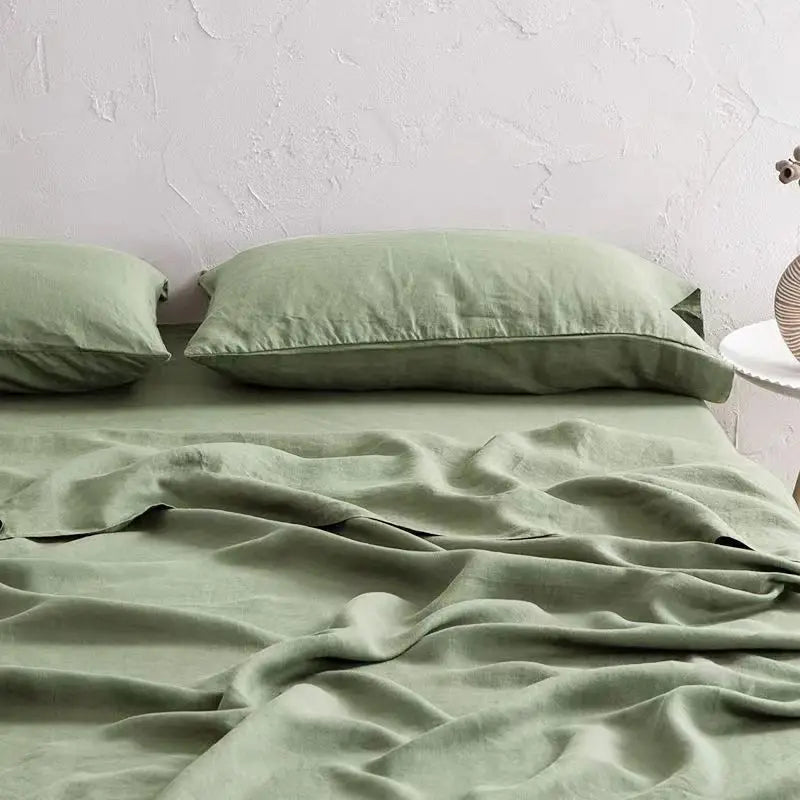 100% Linen Bed Sheet - Breathable, Moisture-Wicking, and Temperature-Regulating for Cozy Sleep 5