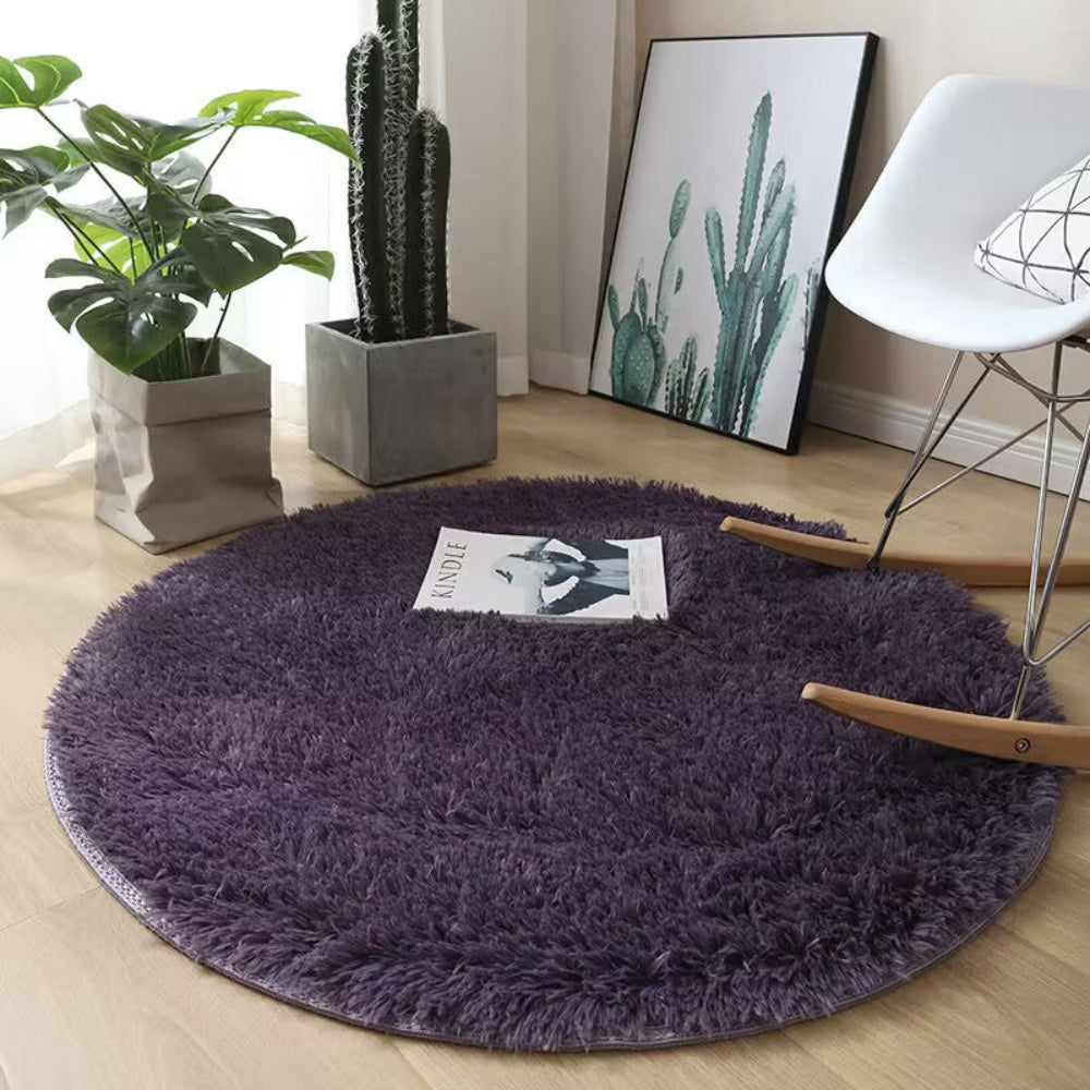 Veloura - Ultraweicher runder flauschiger Teppich für Schlafzimmer und Wohnzimmer