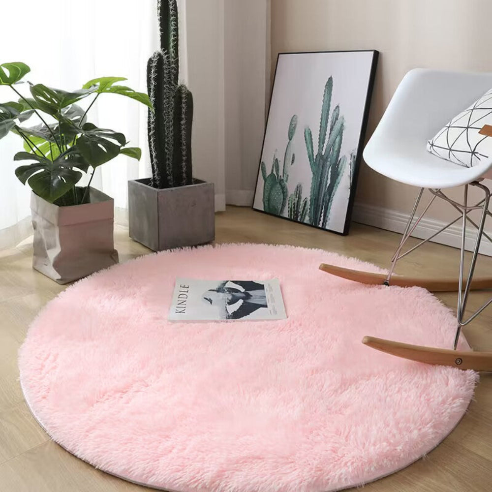 Veloura - Ultraweicher runder flauschiger Teppich für Schlafzimmer und Wohnzimmer