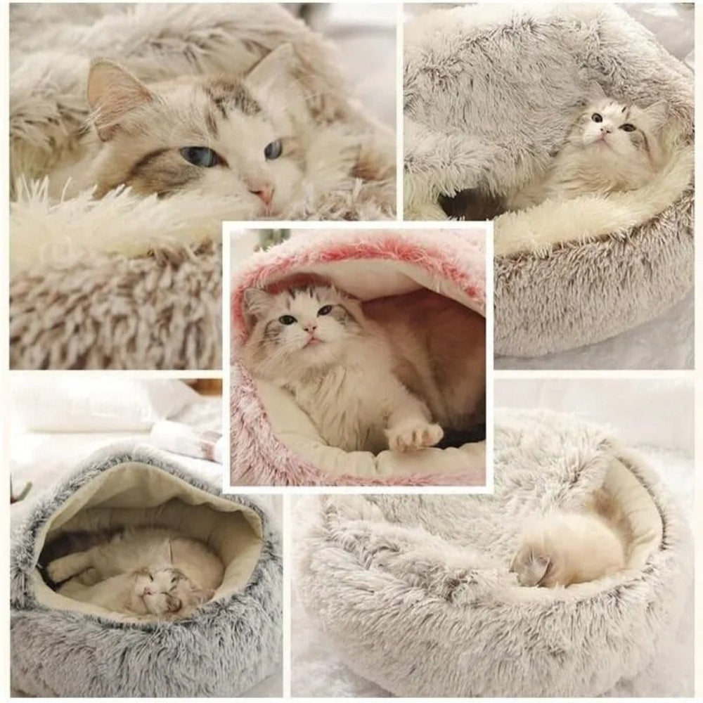 WhiskerNook - 2in1 Convertible Katzenhöhle & Lounge Bett