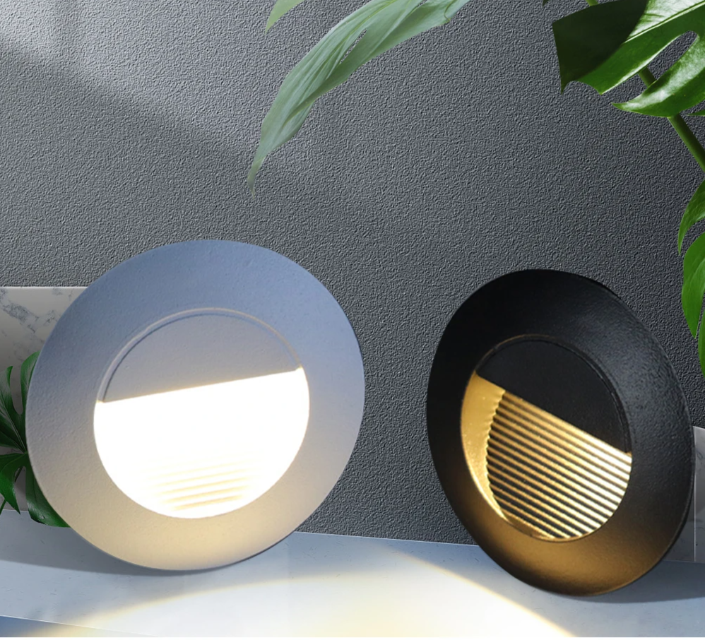 Round LED Outdoor Stair Light – Weatherproof 3W Aluminum Fixture for Safe Illumination 14