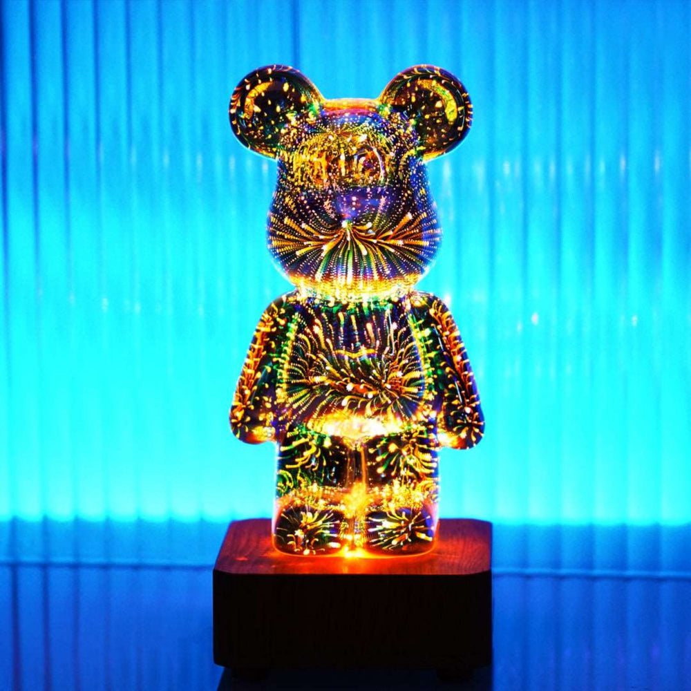 Unique Firework Bear Lamp – Hand-Blown Glass with Stunning Light Effect 5