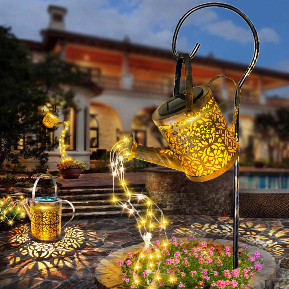 Solarbetriebene LED-Wasserfall-Deko-Leuchte - Gartendekoration im Freien