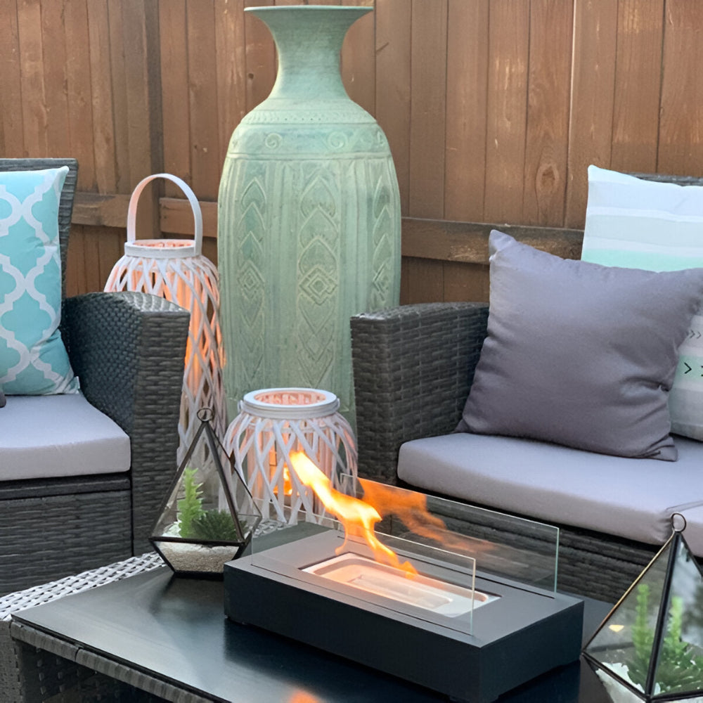 Portable Mini Tabletop Fireplace with Heat-Resistant Glass – Ideal for Indoor and Outdoor Use 2