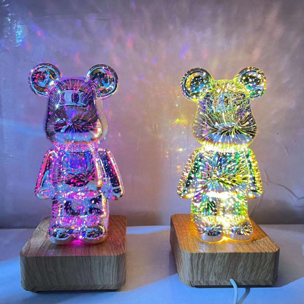 Unique Firework Bear Lamp – Hand-Blown Glass with Stunning Light Effect 3