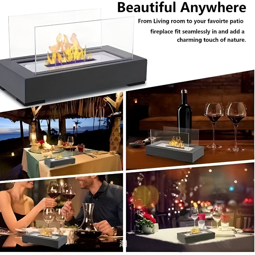 Portable Mini Tabletop Fireplace with Heat-Resistant Glass – Ideal for Indoor and Outdoor Use 5