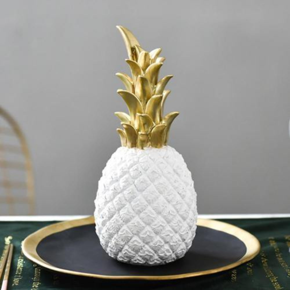 Decorative Pineapple Figurine – Glossy Ceramic Accent with Gold Accents for Home Decor 6