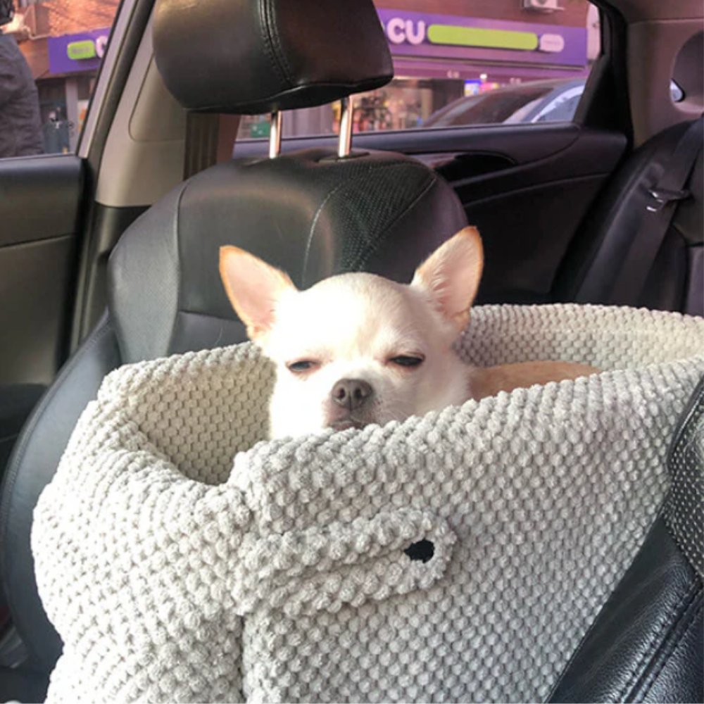 RideNest - Plüsch & sicherer Autositz für kleine Hunde