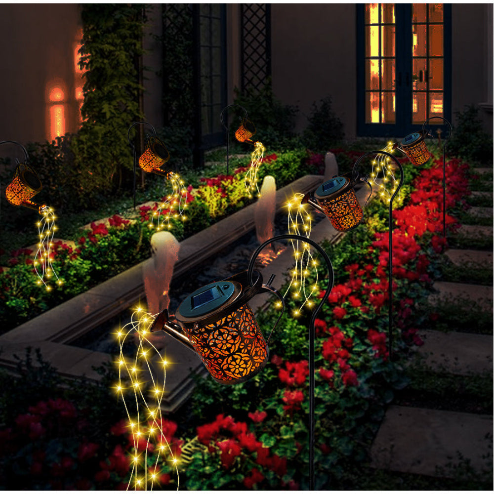 Solarbetriebene LED-Wasserfall-Deko-Leuchte - Gartendekoration im Freien