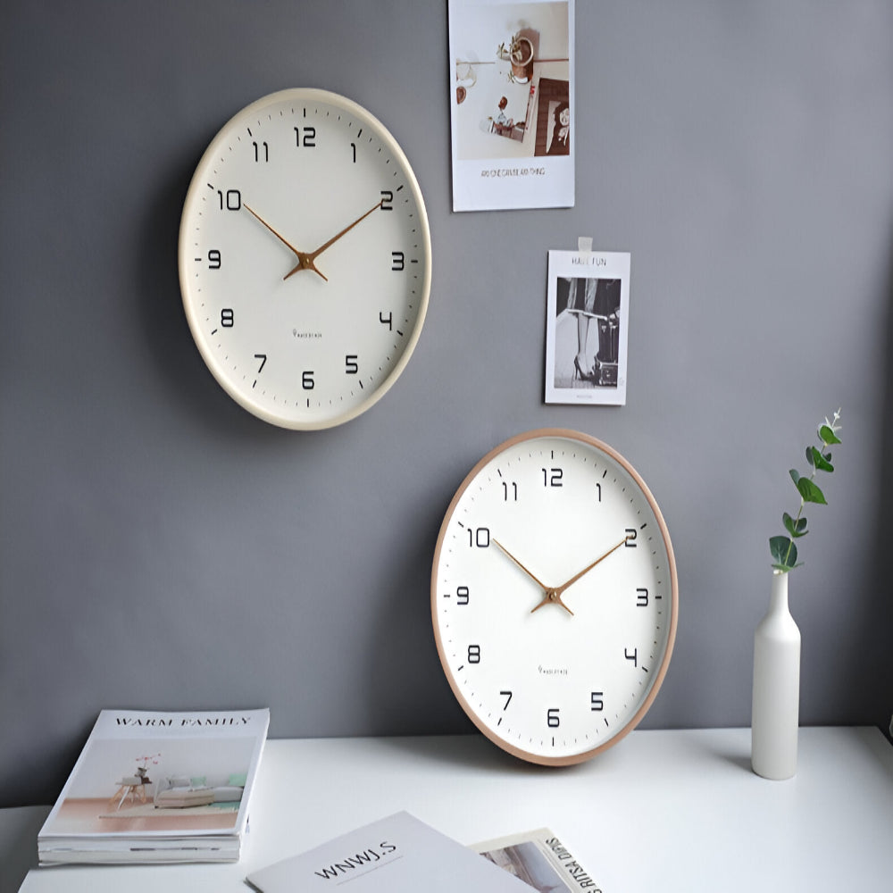 Nordic Design Silent Wall Clock – 30 cm Minimalist Wooden Clock for Home and Office 4