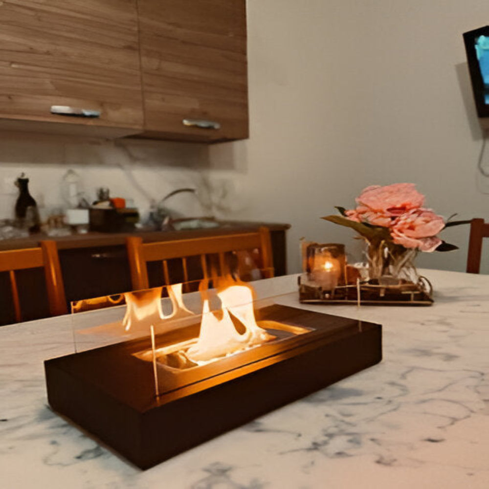 Portable Mini Tabletop Fireplace with Heat-Resistant Glass – Ideal for Indoor and Outdoor Use 4
