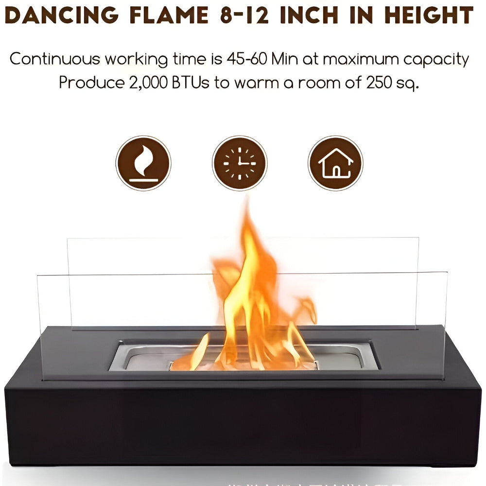 Portable Mini Tabletop Fireplace with Heat-Resistant Glass – Ideal for Indoor and Outdoor Use 7