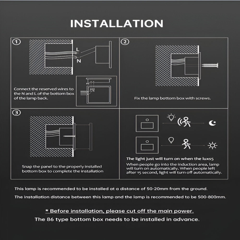 Modern Motion Sensor Stair Light – Stylish LED Wall Light for Safety and Ambiance 9